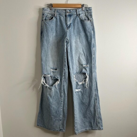 PacSun Casey Low Rise Baggy Jeans Womens Size 28 Light Wash Y2K 100% Cotton 90s - Picture 1 of 13